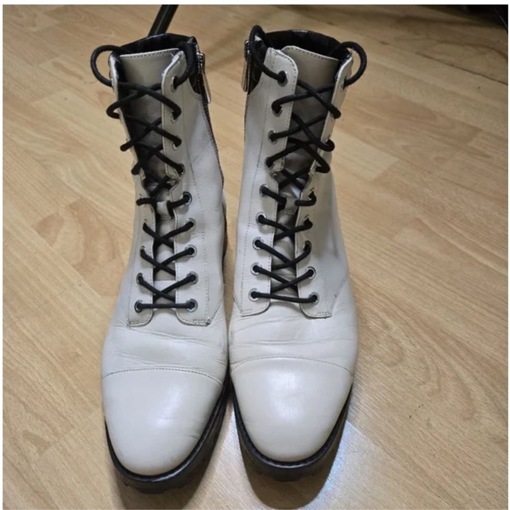 Michael Kors Women's White Lace-Up Boots size 11